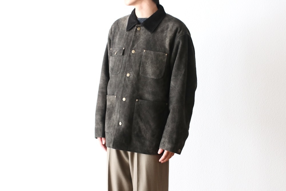 SEVEN BY SEVEN (֥Х֥) "LEATHER MICHIGAN CHORE COAT Goat suede Antique finish"