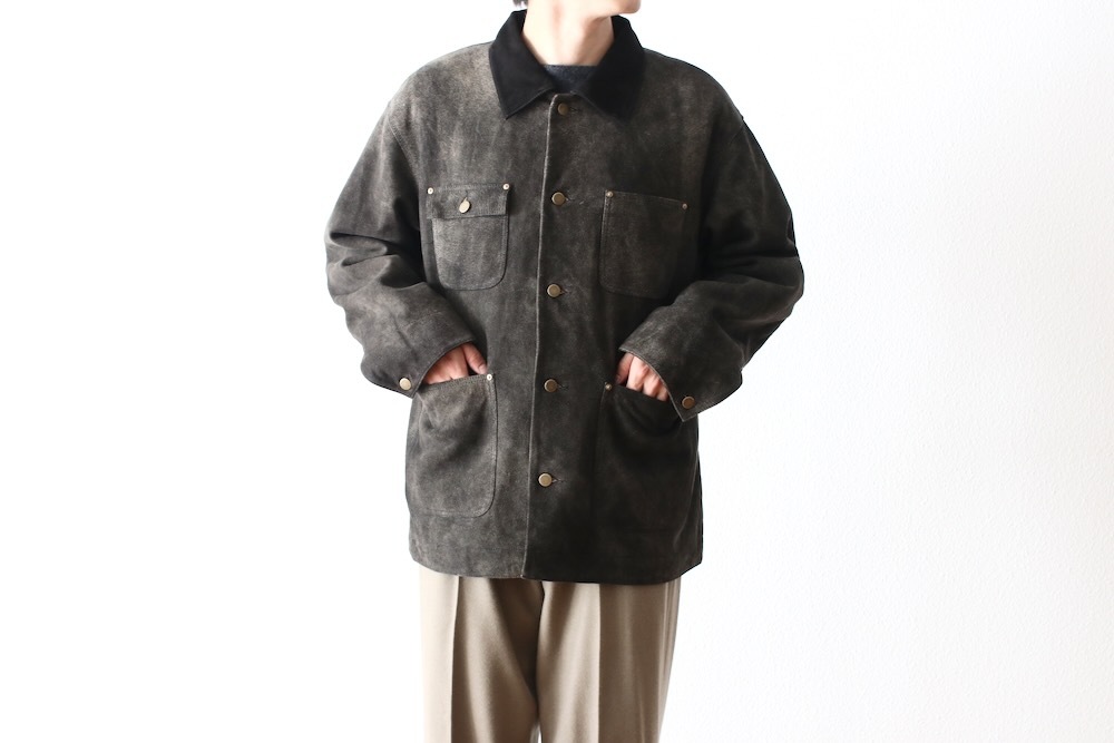 SEVEN BY SEVEN (֥Х֥) "LEATHER MICHIGAN CHORE COAT Goat suede Antique finish"