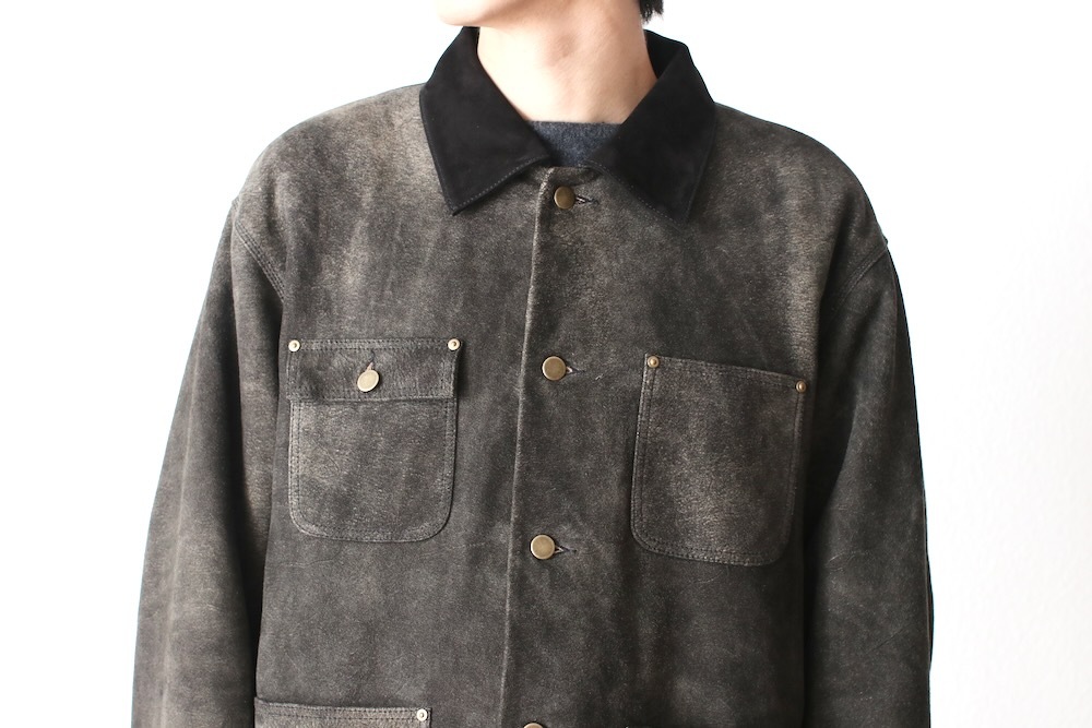 SEVEN BY SEVEN (֥Х֥) "LEATHER MICHIGAN CHORE COAT Goat suede Antique finish"