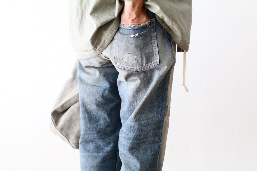 MADNESS (�ޥåɥͥ�) "MADNESS HARD AGING DENIM PANTS. WIDE COMFY (DAMAGED AND REPAIRED FINISH)"