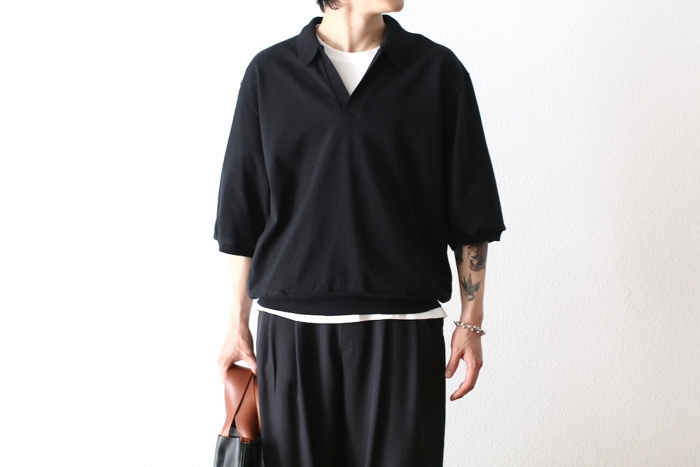 blurhms(�֥顼�ॹ) "Co/Silk Nep Skipper Cropped Sleeve"