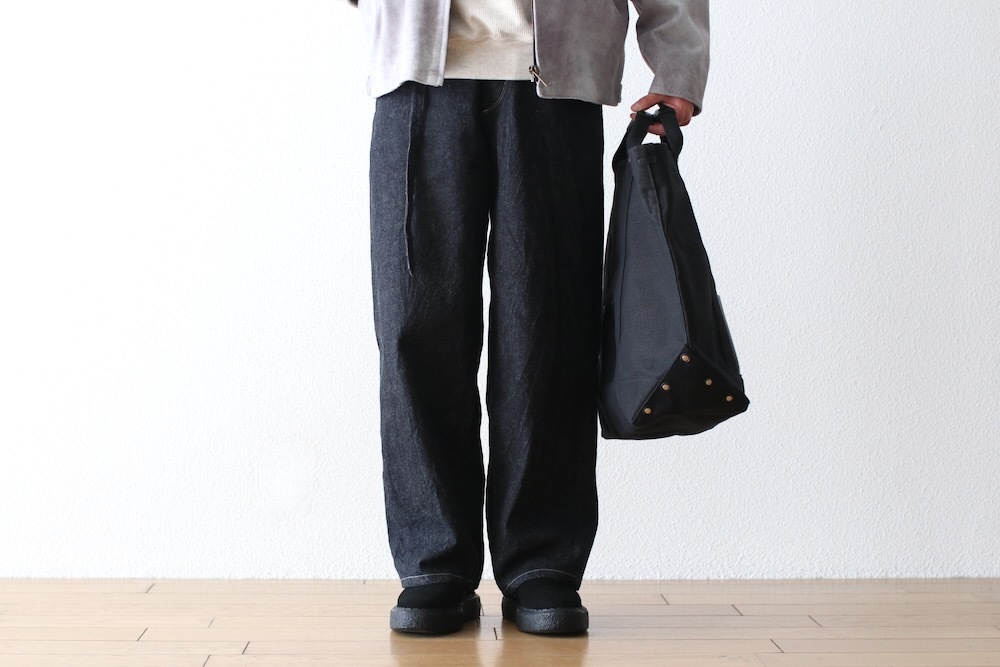 blurhms(�֥顼�ॹ) "12.9oz Denim Bias Belted Pants"