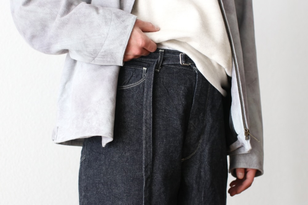 blurhms(�֥顼�ॹ) "12.9oz Denim Bias Belted Pants"