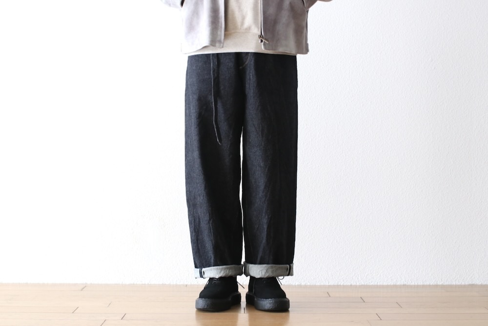 blurhms(�֥顼�ॹ) "12.9oz Denim Bias Belted Pants"