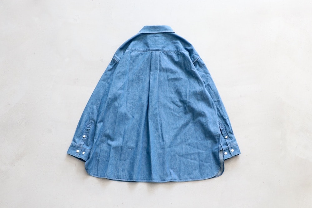 ��WOMEN'S��TOUJOURS�ʥȥ����塼�ˡ�Bio Washed Baggy Shirt -6.5OZ. ORGANIC COTTON DENIM CLOTH-��