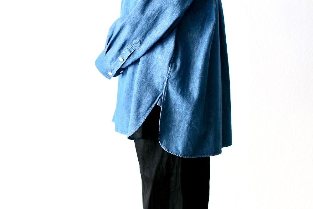 ��WOMEN'S��TOUJOURS�ʥȥ����塼�ˡ�Bio Washed Baggy Shirt -6.5OZ. ORGANIC COTTON DENIM CLOTH-��