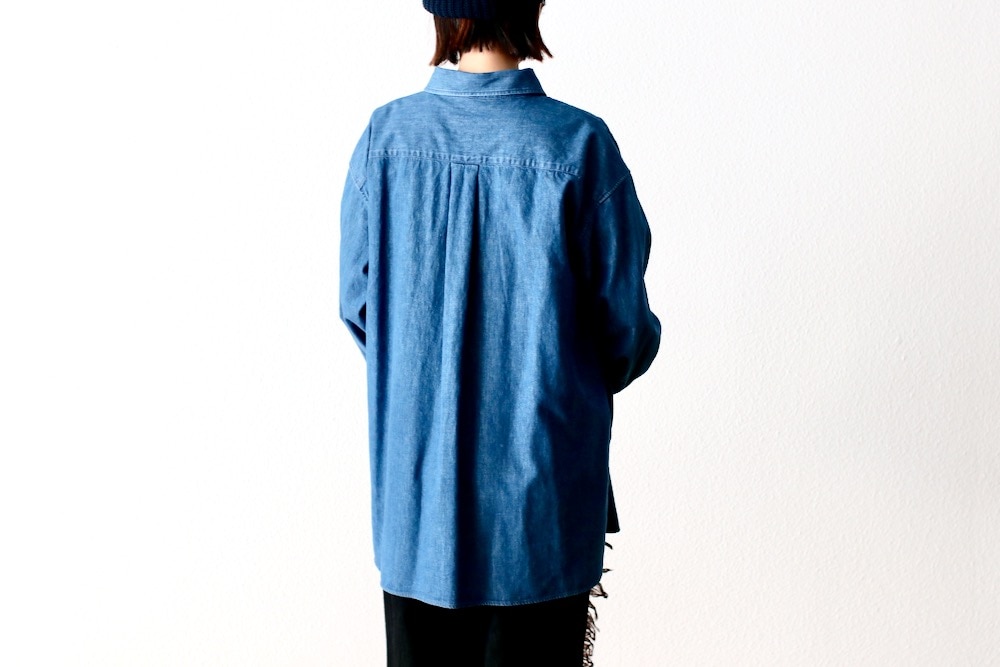 ��WOMEN'S��TOUJOURS�ʥȥ����塼�ˡ�Bio Washed Baggy Shirt -6.5OZ. ORGANIC COTTON DENIM CLOTH-��