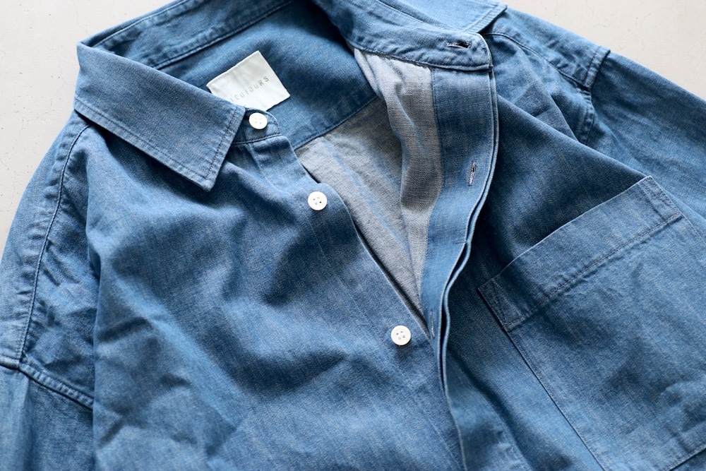 ��WOMEN'S��TOUJOURS�ʥȥ����塼�ˡ�Bio Washed Baggy Shirt -6.5OZ. ORGANIC COTTON DENIM CLOTH-��