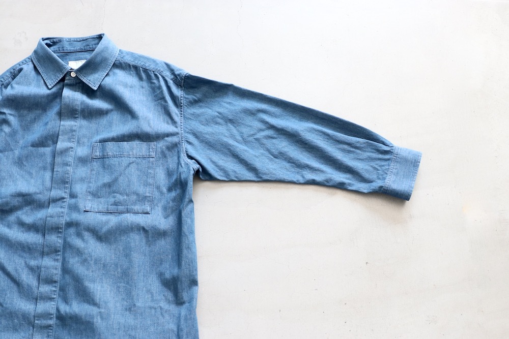 ��WOMEN'S��TOUJOURS�ʥȥ����塼�ˡ�Bio Washed Baggy Shirt -6.5OZ. ORGANIC COTTON DENIM CLOTH-��