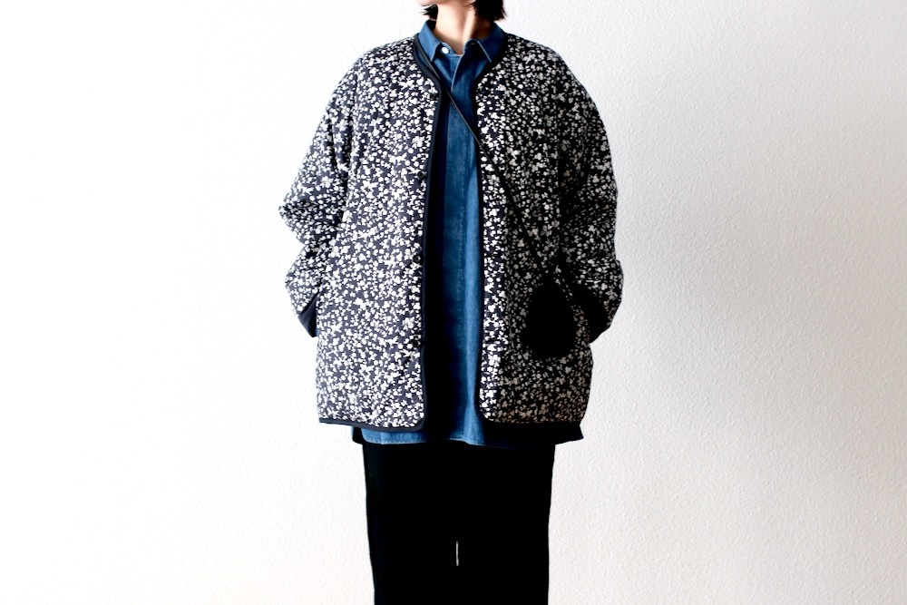 ��WOMEN'S��TOUJOURS�ʥȥ����塼�ˡ�Reversible Padded Utility Jacket - FLOWER PRINT COTTON STRETCH CLOTH"