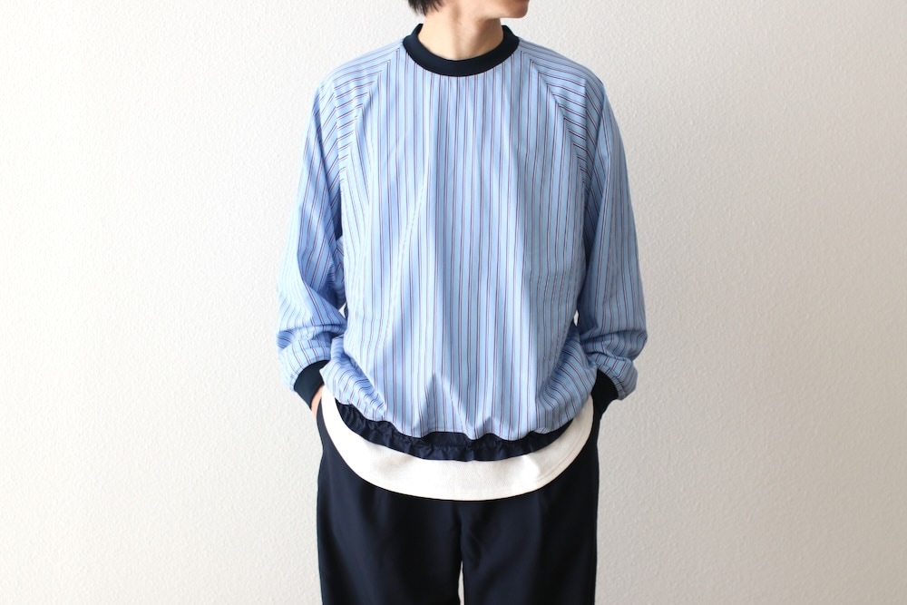 White Mountaineering (�ۥ磻�ȥޥ���ƥ˥����) "STRIPE RAGLAN PULLOVER"
