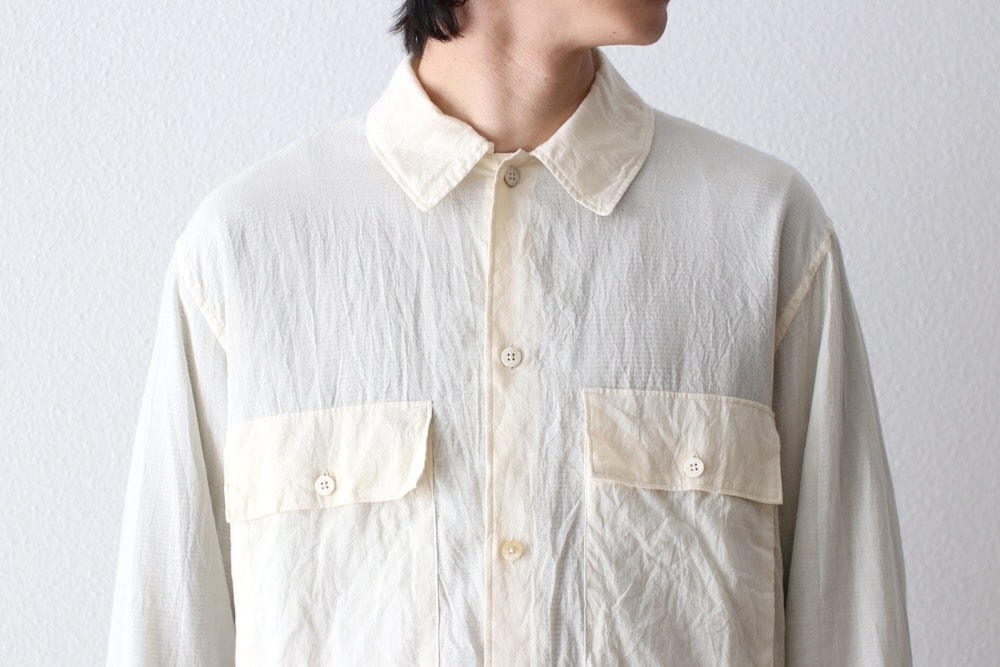 blurhms(�֥顼�ॹ) "Silk-Co Voile Military Shirt"