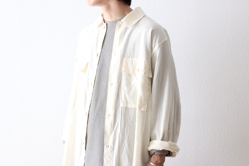 blurhms(�֥顼�ॹ) "Silk-Co Voile Military Shirt"