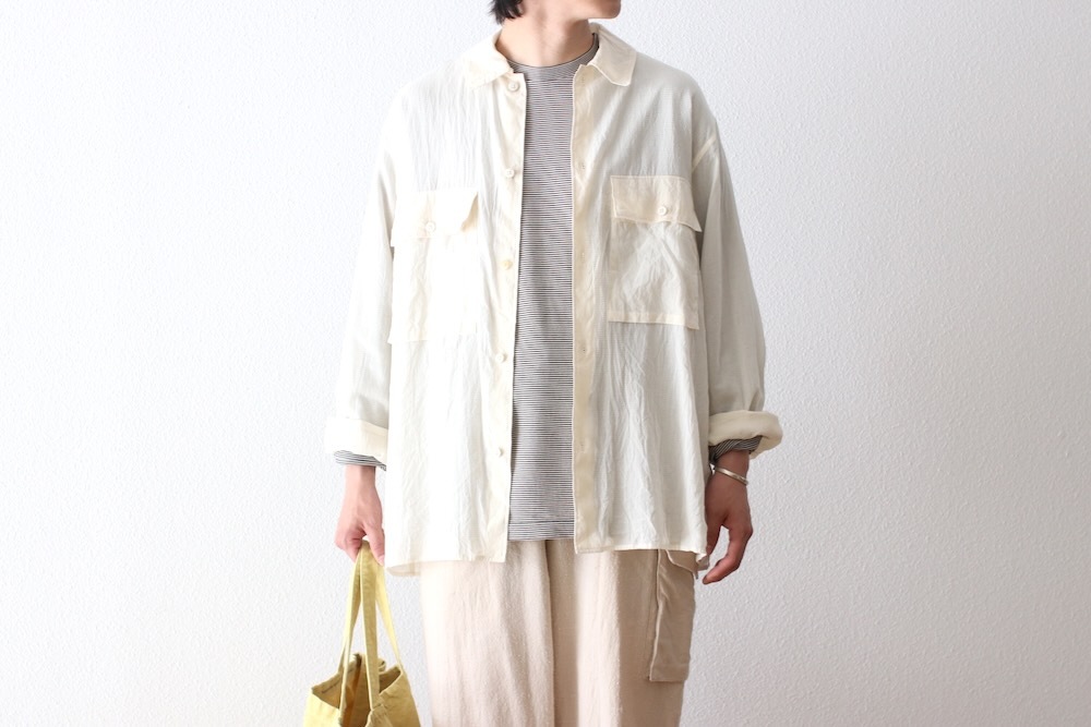 blurhms(�֥顼�ॹ) "Silk-Co Voile Military Shirt"