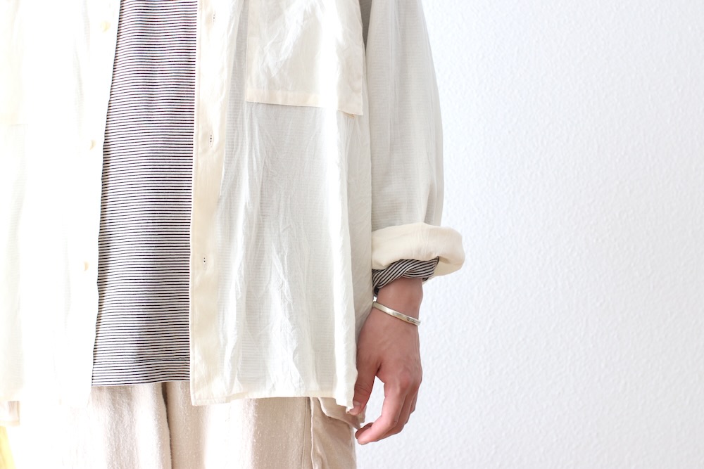 blurhms(�֥顼�ॹ) "Silk-Co Voile Military Shirt"