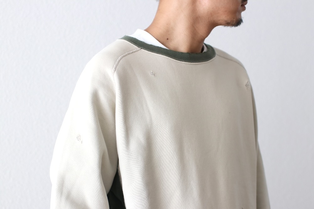 Needles(ˡɥ륺) "2-Tone Crew Neck Sweat Shirt - Cotton French Terry"