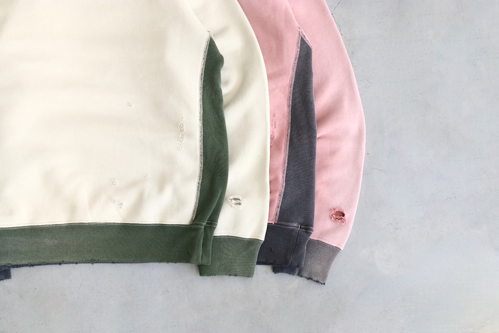 Needles(ˡɥ륺) "2-Tone Crew Neck Sweat Shirt - Cotton French Terry"