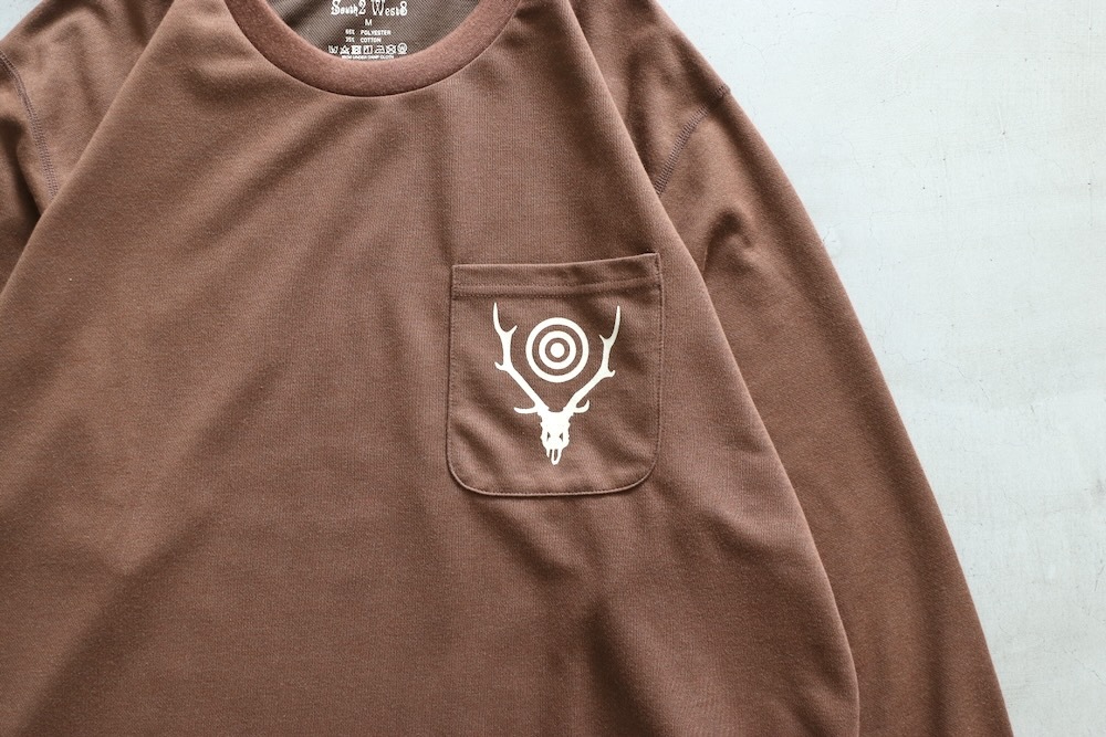 South2 West8 (ġ ȥ) "L/S Round Pocket Tee - Circle Horn"