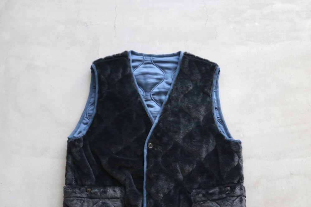 ts(s) (�ƥ�����������) "Reversible Coat Liner Vest -Polyester Satin & Boa Quilted Cloth"
