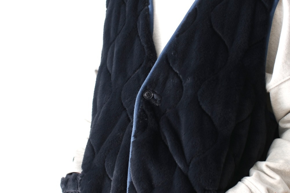 ts(s) (�ƥ�����������) "Reversible Coat Liner Vest -Polyester Satin & Boa Quilted Cloth"