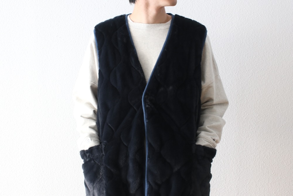 ts(s) (�ƥ�����������) "Reversible Coat Liner Vest -Polyester Satin & Boa Quilted Cloth"