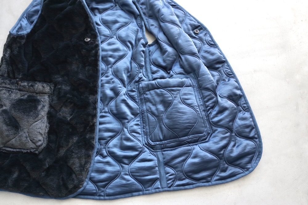 ts(s) (�ƥ�����������) "Reversible Coat Liner Vest -Polyester Satin & Boa Quilted Cloth"