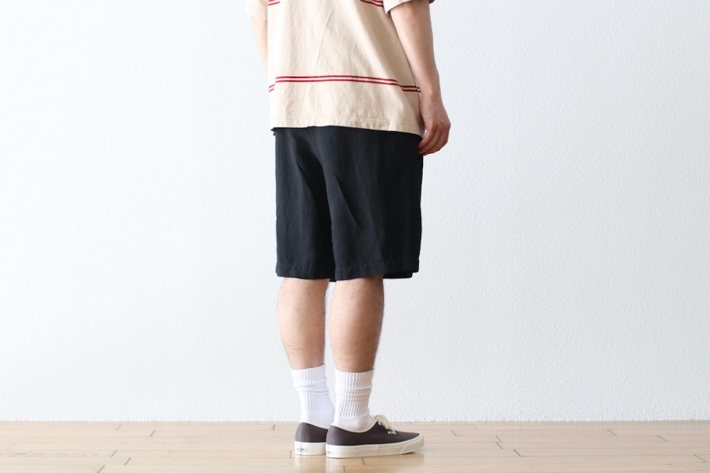 最終　ATON COTTON LINEN VOILE EASY SHORTS Namu Shop - Aton Cotton Linen Voile Two Tucked Easy Shorts