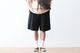 ATON (ȥ) "COTTON LINEN VOILE TWO TUCKED EASY SHORTS"