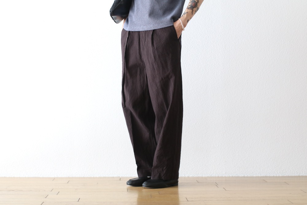 blurhms(�֥顼�ॹ) "Linen Cotton Belted Trousers"