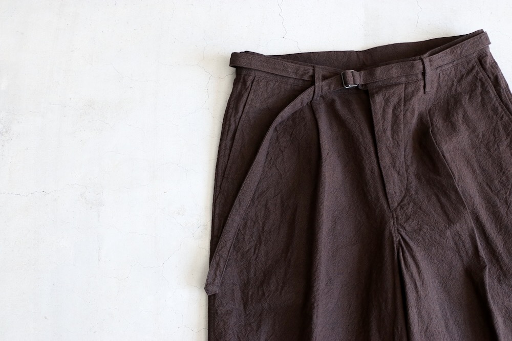 blurhms(�֥顼�ॹ) "Linen Cotton Belted Trousers"