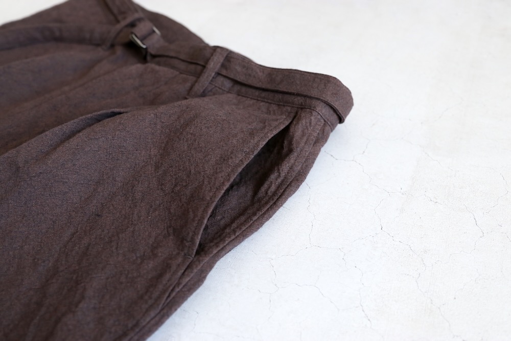 blurhms(�֥顼�ॹ) "Linen Cotton Belted Trousers"