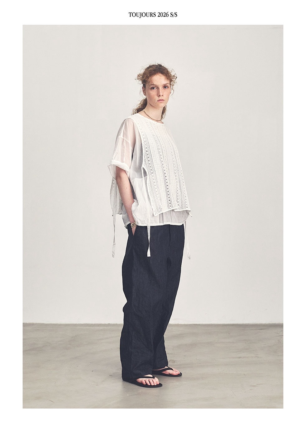 ��WOMEN'S��TOUJOURS�ʥȥ����塼�ˡ�Over Shirt - COTTON VOIL ORGANZA CLOTH"
