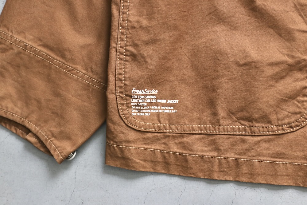 FreshService(�ե�å��奵���ӥ�) "COTTON CANVAS LEATHER COLLAR WORK JACKET"