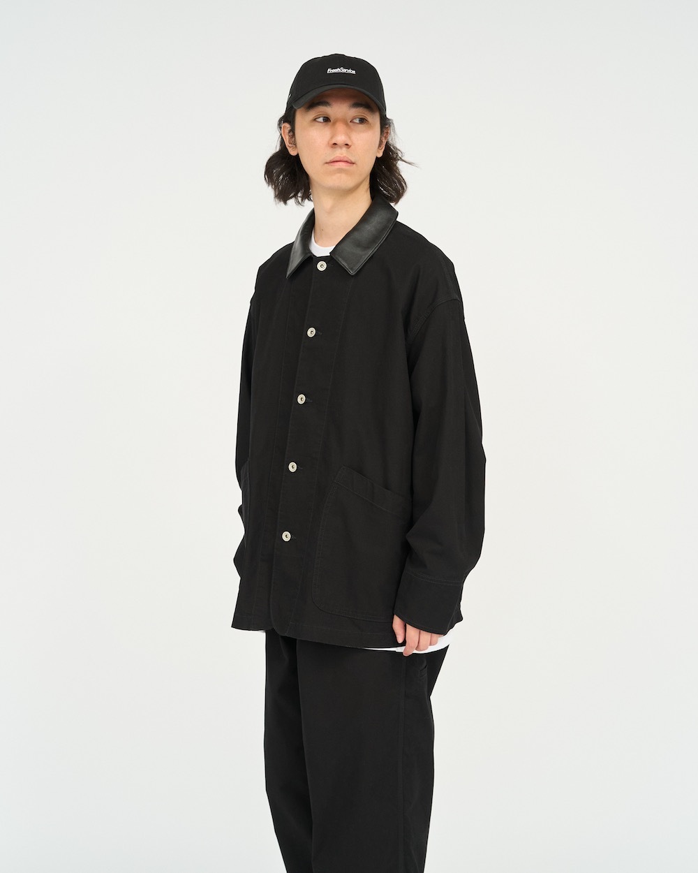 FreshService(�ե�å��奵���ӥ�) "COTTON CANVAS LEATHER COLLAR WORK JACKET"