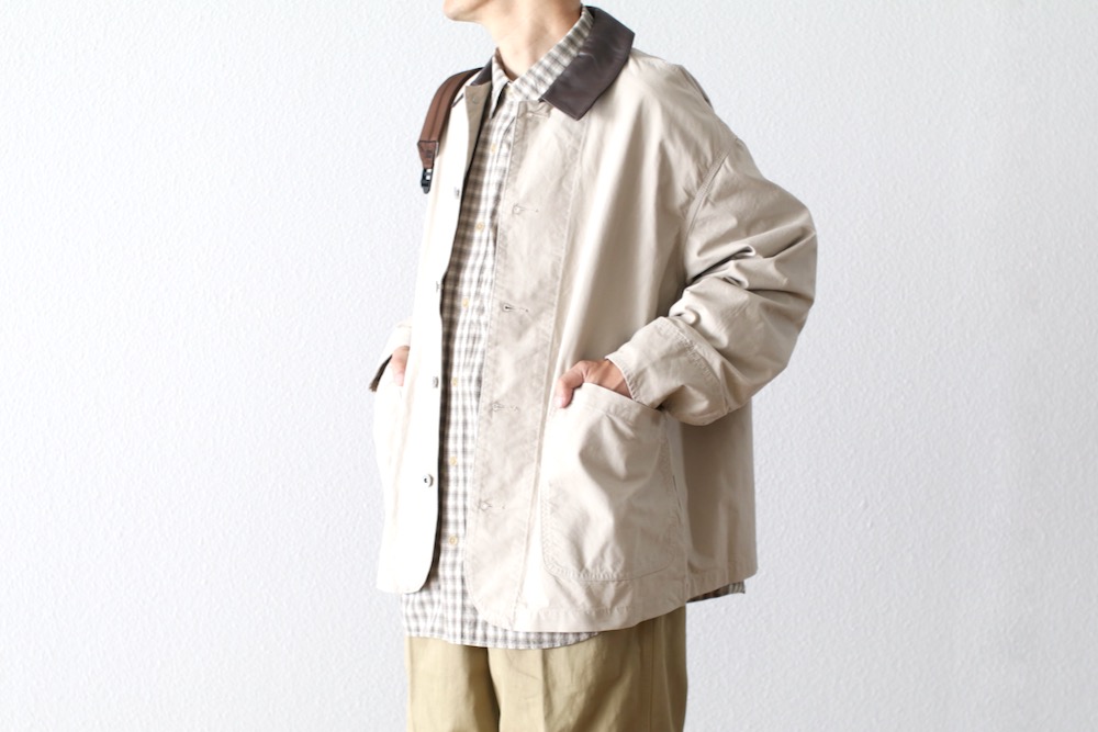 FreshService(�ե�å��奵���ӥ�) "COTTON CANVAS LEATHER COLLAR WORK JACKET"