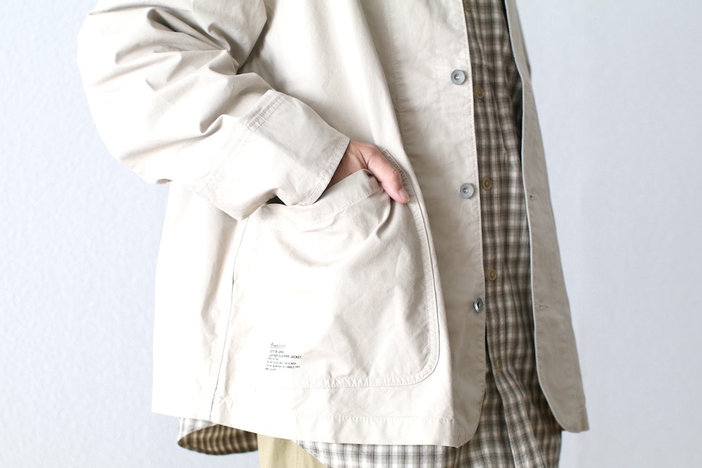 FreshService(�ե�å��奵���ӥ�) "COTTON CANVAS LEATHER COLLAR WORK JACKET"