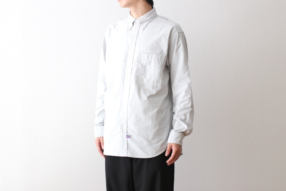 THE NORTH FACE PURPLE LABEL (�� �Ρ��� �ե����� �ѡ��ץ� �졼�٥�) "Button Down Striped Field Shirt"