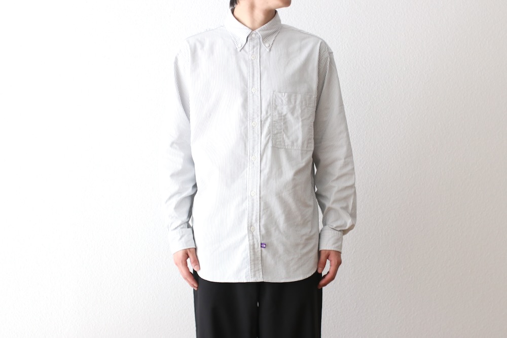 THE NORTH FACE PURPLE LABEL (�� �Ρ��� �ե����� �ѡ��ץ� �졼�٥�) "Button Down Striped Field Shirt"