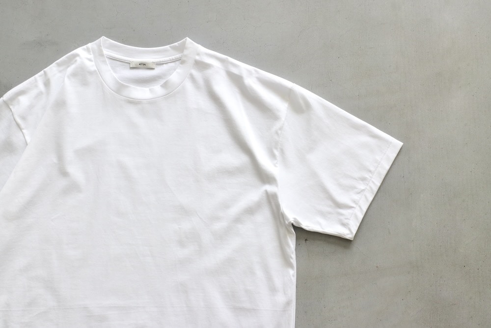 ATON ホワイト Tシャツ サイズ02 ATON エイトン オーバーサイズ 白Tシャツ 02サイズ