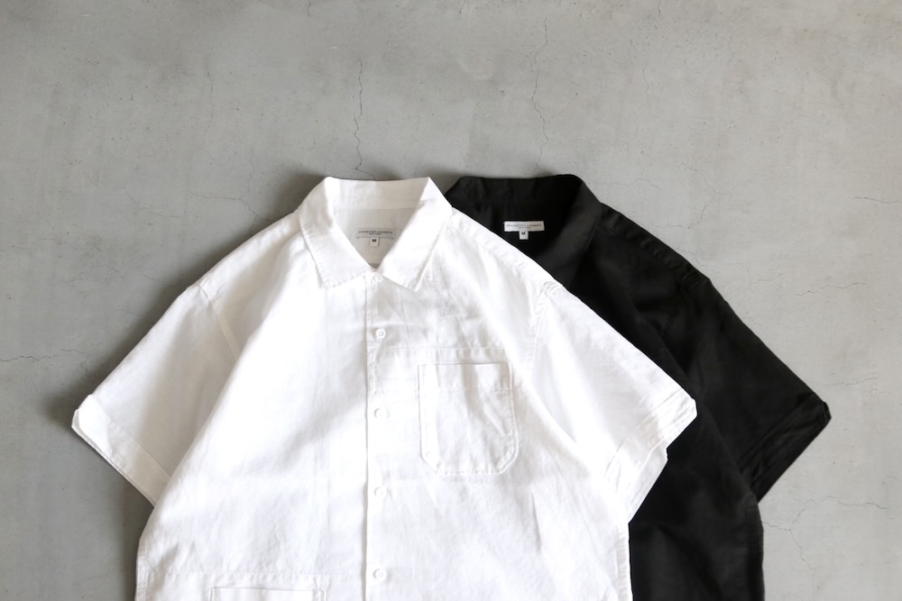 エンジニアードガーメンツ、半袖シャツ 、ペイズリー、Mサイズ、ホワイト/ブルー エンジニアードガーメンツ、半袖シャツ 、ペイズリー、Mサイズ