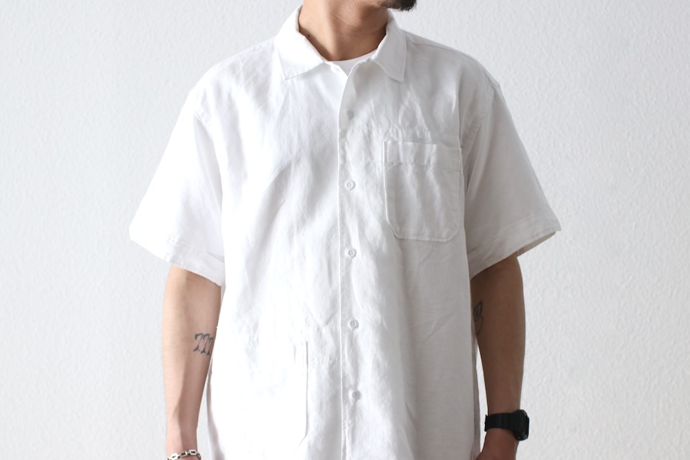 エンジニアードガーメンツ キャンプシャツ 半袖 白 Engineered Garments (エンジニアードガーメンツ) 