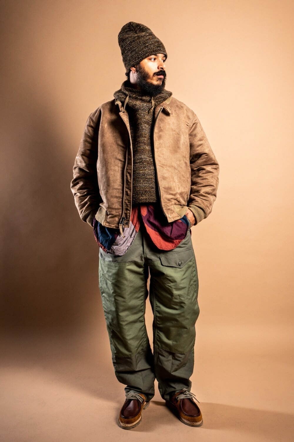 Engineered Garments (���󥸥˥����ɥ�������) ��Hooded Interliner - Poly Wool Melange Knit��