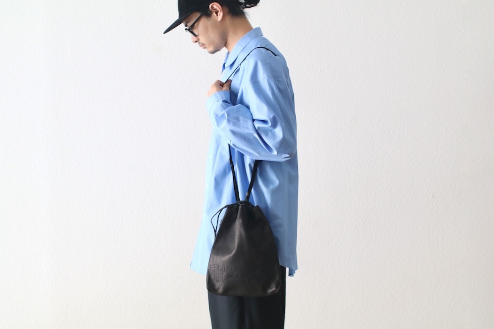 ☆新品☆yorozu 巾着バッグ ネイビー バッグ