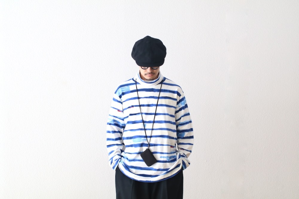 トップス PORTER CLASSIC ARTIST BORDER TURTLENECK Porter Classic ARTIST BORDER ZIP UP TURTLENECK ポーター
