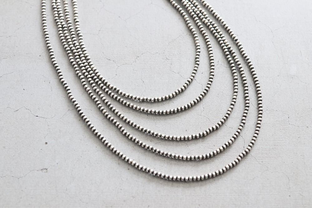 インディアンジュエリー　ナバホパールネックレス　3mmミックス玉　41cm INDIAN JEWELRY:ナバホ パール ネックレス（3mm）（ネックレス