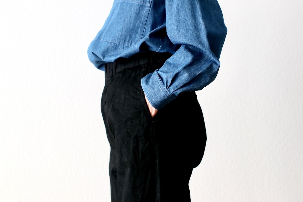 ��WOMEN'S��TOUJOURS�ʥȥ����塼�ˡ�Easy Field Trousers -13.5OZ. SELVAGE CLASSIC DENIM CLOTH(Black)��