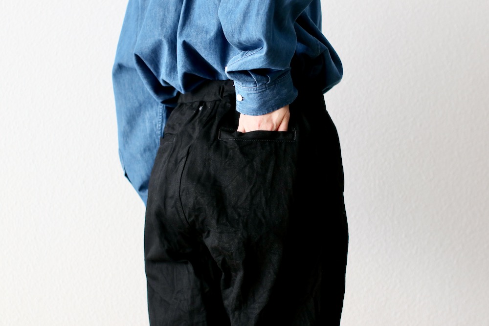 ��WOMEN'S��TOUJOURS�ʥȥ����塼�ˡ�Easy Field Trousers -13.5OZ. SELVAGE CLASSIC DENIM CLOTH(Black)��