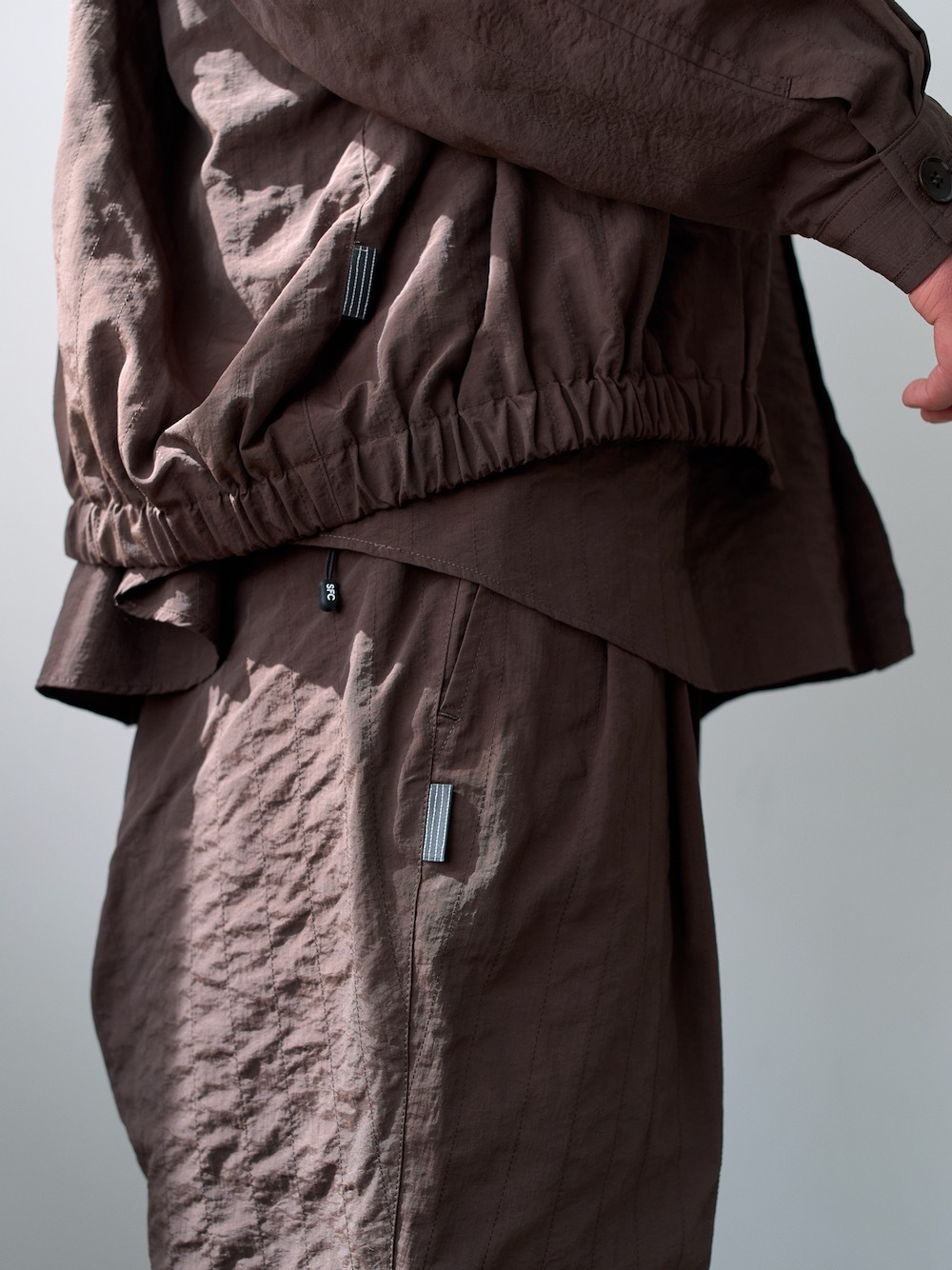 S.F.C(�������ե���) "NEW WIDE TWO TUCK PANTS (STITCHED NYLON)"