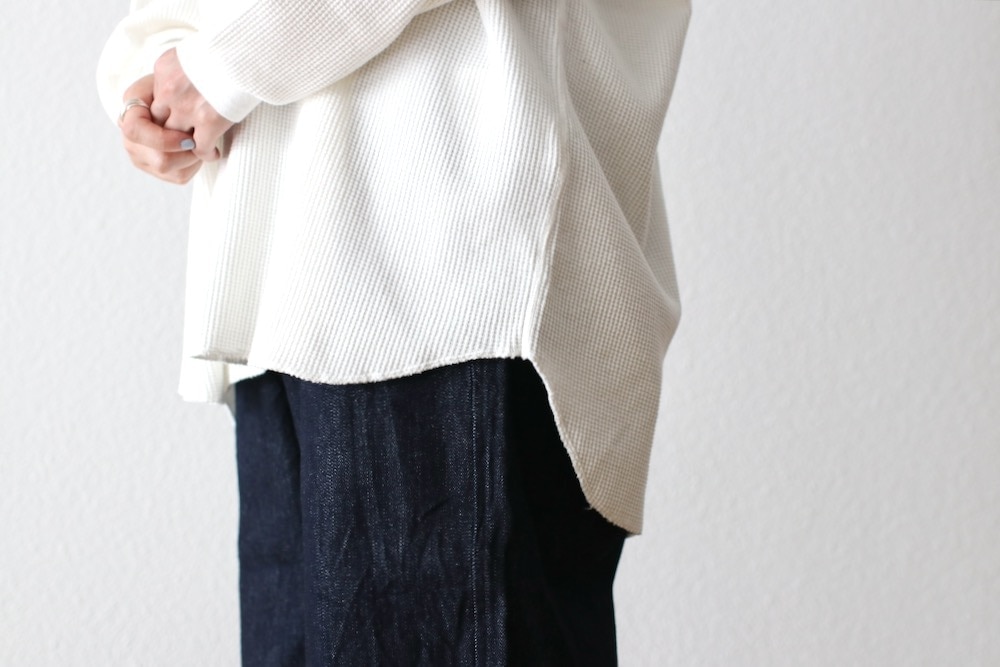 トゥジューtoujours Loose Fit UndershirtワッフルT WOMEN'S】TOUJOURS（トゥジュー）“Loose Fit Undershirt -WAFFLE