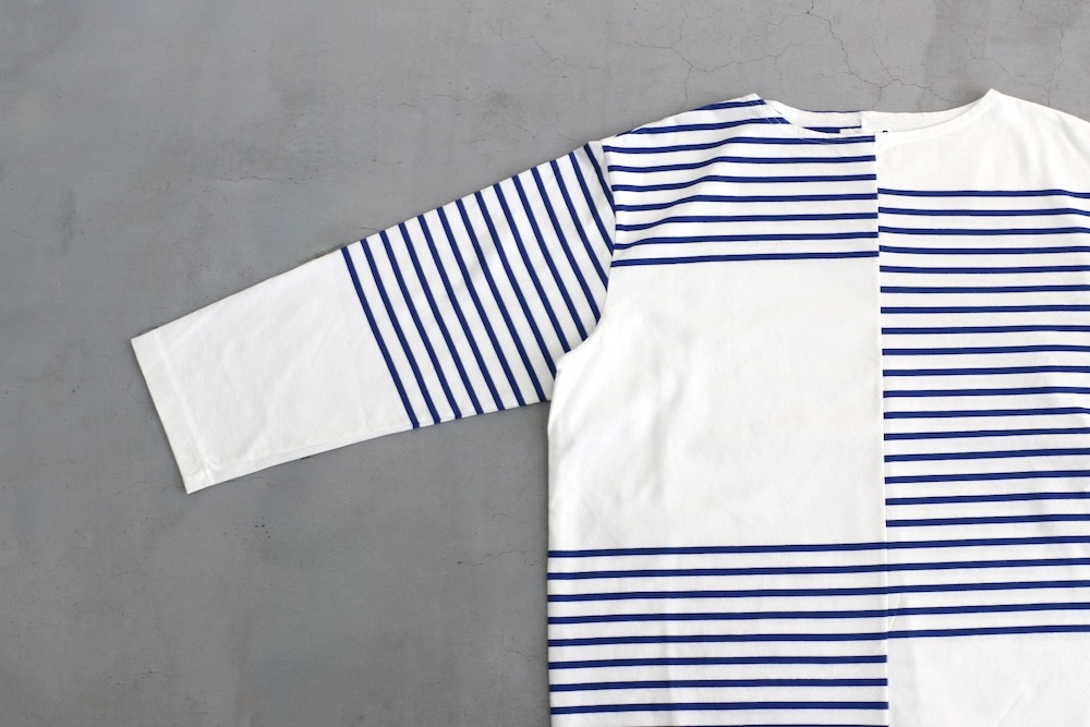 ts(s) (�ƥ�����������) "Slip Panel Basque Shirt -Cotton Large Panel Horizontal Stripe Jersey"